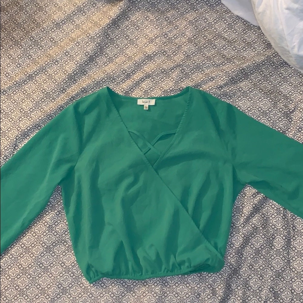 Long sleeve low cut top